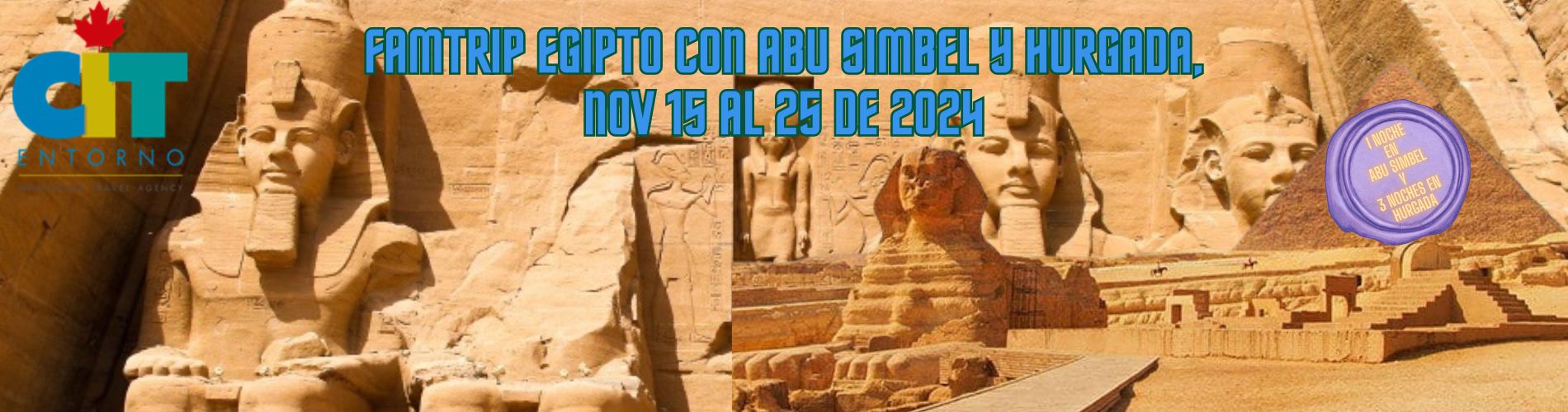 FAMTRIP Egipto con Abu Simbel y Hurgada 11 días 15 al 25 de noviembre de 2024
